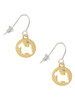 Gold Tone Scottie Dog Silhouette French Earrings