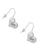 Small ''Aunt'' Heart with Clear Crystal French Earrings