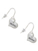 Small ''Mother'' Heart with Clear Crystal French Earrings