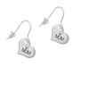 Small ''Mom'' Heart with Clear Crystal French Earrings