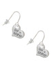 Small ''Godmother'' Heart with Clear Crystal French Earrings