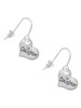 Small ''Daughter'' Heart with Clear Crystal French Earrings