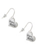 Small ''Grandmother'' Heart with Clear Crystal French Earrings
