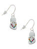 Multicolored Crystal Flip Flop French Earrings