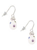 White Easter Egg with Color Crystal Dots French Earrings