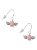 Mini Pink Flying Pig French Earrings