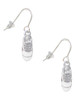 3-D White Running Shoe French Earrings