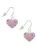 Pink Resin Heart French Earrings