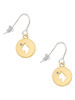 Gold Tone Cat Head Silhouette French Earrings