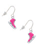 3-D Hot Pink Ice Skate French Earrings