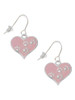 Pink Enamel Heart with Paw Prints French Earrings