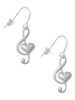 Large Clef with Heart French Earrings
