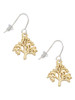 Gold Tone Medium Tree of Life French Earrings