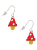 3-D Red and White Mushroom French Earrings