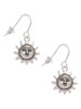 Small Sun Face with Beaded Edging French Earrings