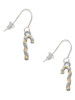 3-D and Gold Tone Candy Cane French Earrings