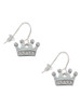 Crown with Clear Crystals French Earrings