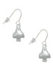 3-D Mushroom with Clear Crystals French Earrings
