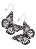 Acrylic Cut Out Butterfly Black French Earrings
