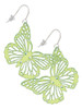 Acrylic Cut Out Butterfly Mirror Lime Green French Earrings