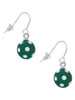 3-D Frosted Green Resin Ornament with Crystals French Earrings