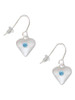 Large March - Hot Blue Crystal Heart French Earrings