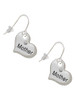 Large ''Mother'' Heart with Clear Crystal French Earrings
