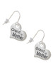 Large ''Grandmother'' Heart with Clear Crystal French Earrings
