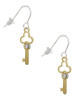 Trefoil Key with Crystals French Earrings