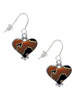 Two Tone Enamel Cheetah Print Heart French Earrings