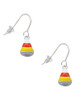 Small 3-D Enamel Candy Corn French Earrings