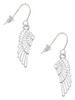 Large White Enamel Angel Wing French Earrings