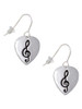 Large Clef on Guitar Pick French Earrings