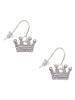 Crown with Crystals and Textured Bottom French Earrings