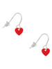 Acrylic 5/16" Red Heart French Earrings