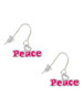 Hot Pink ''Peace'' with Heart French Earrings