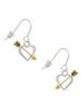 Open Heart with Gold Tone Arrow French Earrings