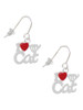 I Heart My Cat French Earrings