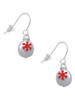 Ornament with Red Snowflake French Earrings