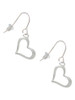 Slanted Open Heart French Earrings