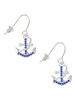 Blue Crystal Anchor French Earrings