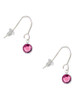 Crystal Hot Pink Channel Drop French Earrings