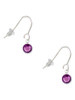 Crystal Purple Channel Drop French Earrings