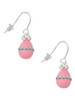Pink Easter Egg with Clear Crystal Band French Earrings