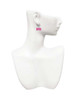 Hot Pink ''Little Sister'' with Heart French Earrings