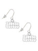 White ''Little Sister'' with Heart French Earrings