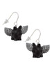 Black Flying Pig with Wings French Earrings