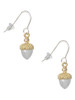 Small Acorn with Gold Tone Top and Crystals French Earrings