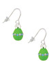 Lime Green Easter Egg with Color Crystal Band French Earrings