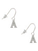 Small Crystal Initial - A - French Earrings